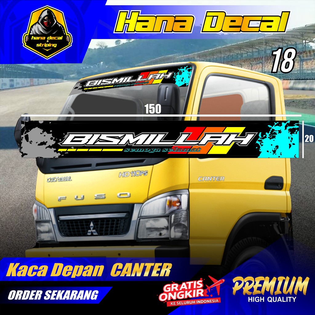 STIKER KACA DEPAN UNTUK MOBIL APV / ALL PICK UP HANA 18