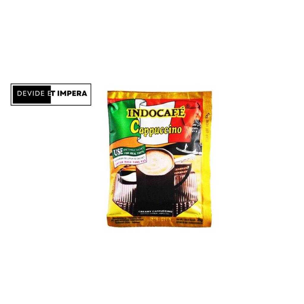 

Indocafe Cappuccino 25gr isi 10 sachet per renceng