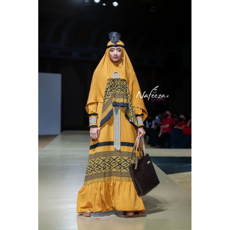 Gamis Tenun Etnik Unik Custom Size Dress Syari Tenun Kombinasi Pre Order Busana Muslimah Fashion