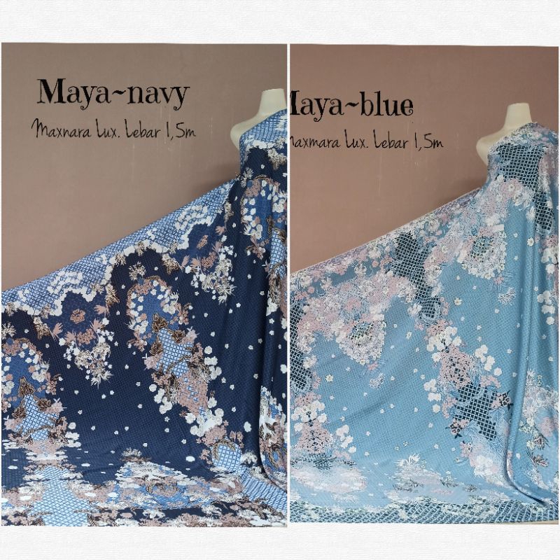 (HARGA  TAKE ALL) KAIN SERAGAM LEBARAN SARIMBIT BAHAN MAXMARA LUX MAYA DRESS