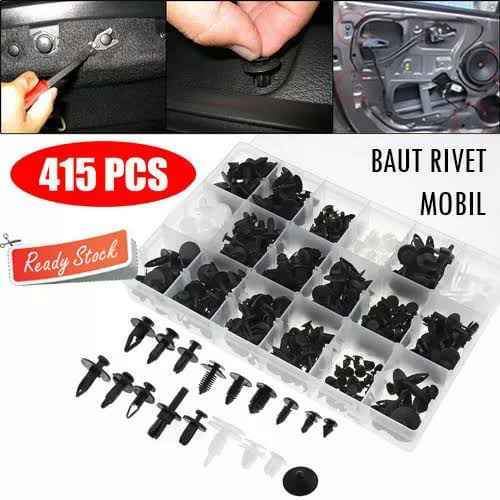 Baut Plastik Rivet Universal 415pcs. Baut Rivet Set Universal. Baut Rivet Plastik.