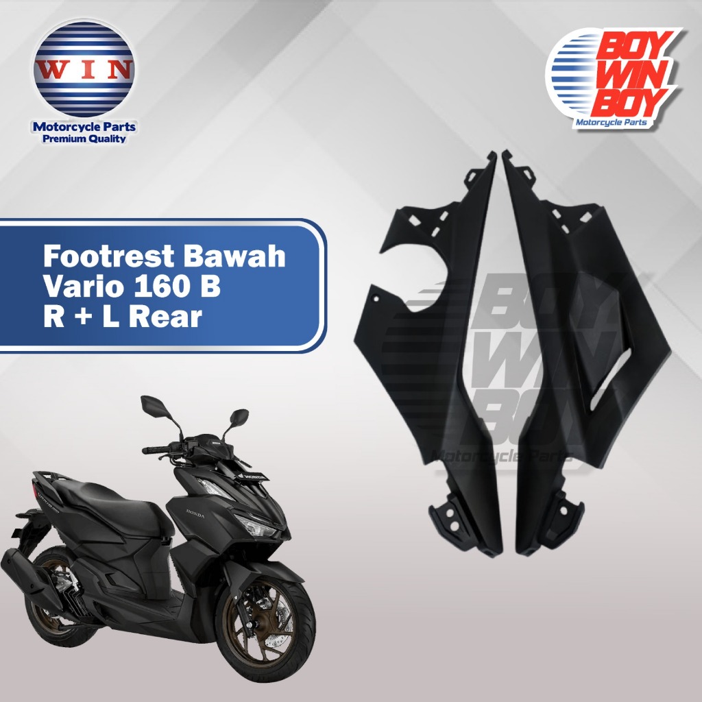 1 Set kanan kiri cover samping dek bawah Vario 160 B  R + L Rear merk WIN. Footrest Bawah Vario 160 