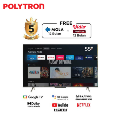 TV POLYTRON PLD 55UG5959 4K UHD SMART GOOGLE TV LED 55 INCH