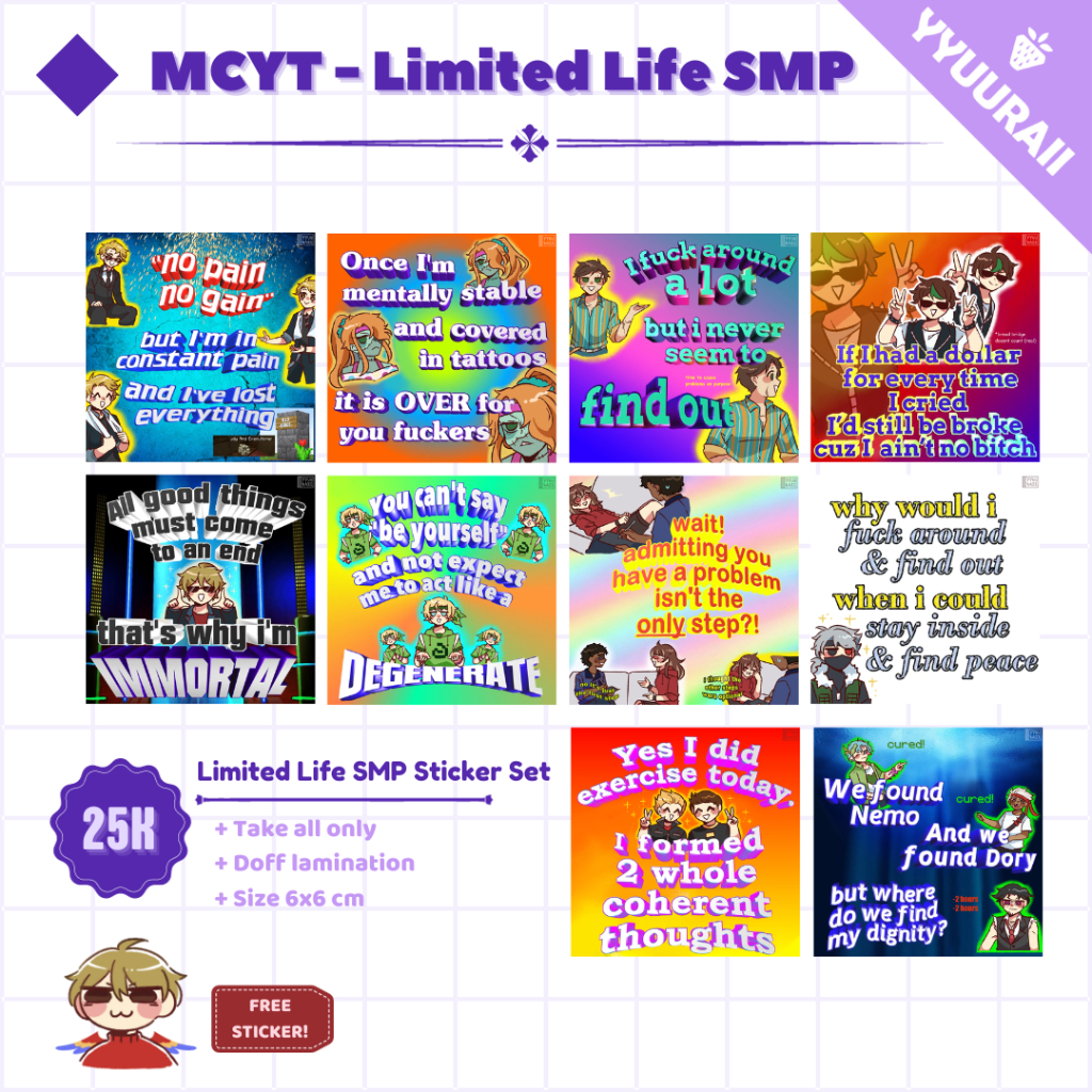 LAST STOCK || MCYT Traffic Life Series || Limited Life SMP Sticker Set || yyuuraii