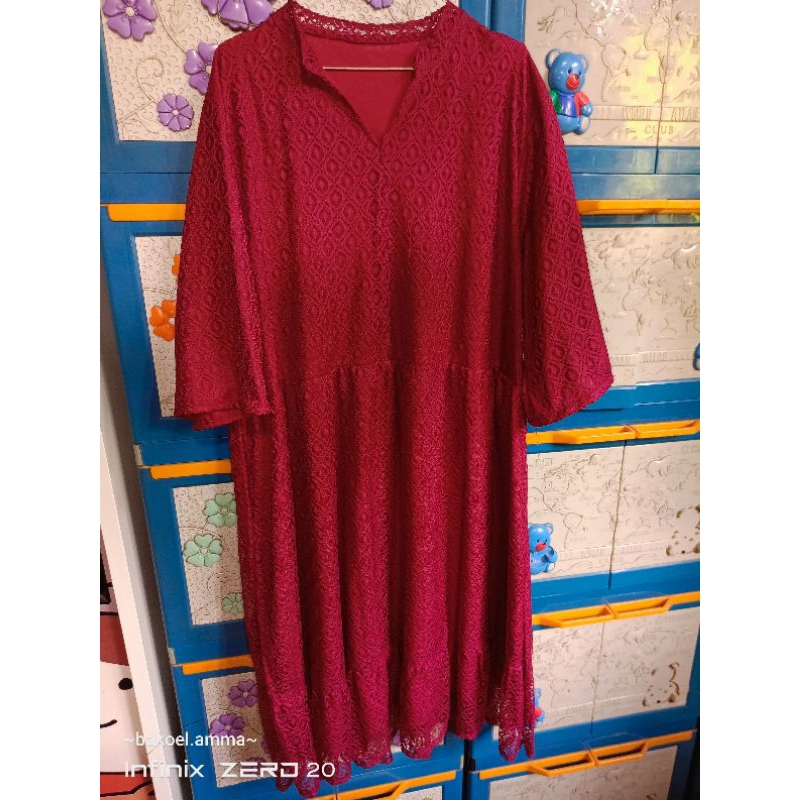 tunik brukat brokat, gamis brokat