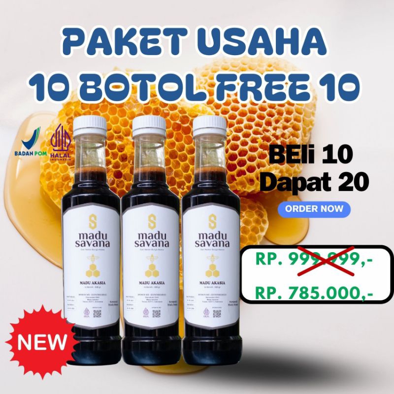 

Madu Asli Original Paket 20 Botol Akasia Savana