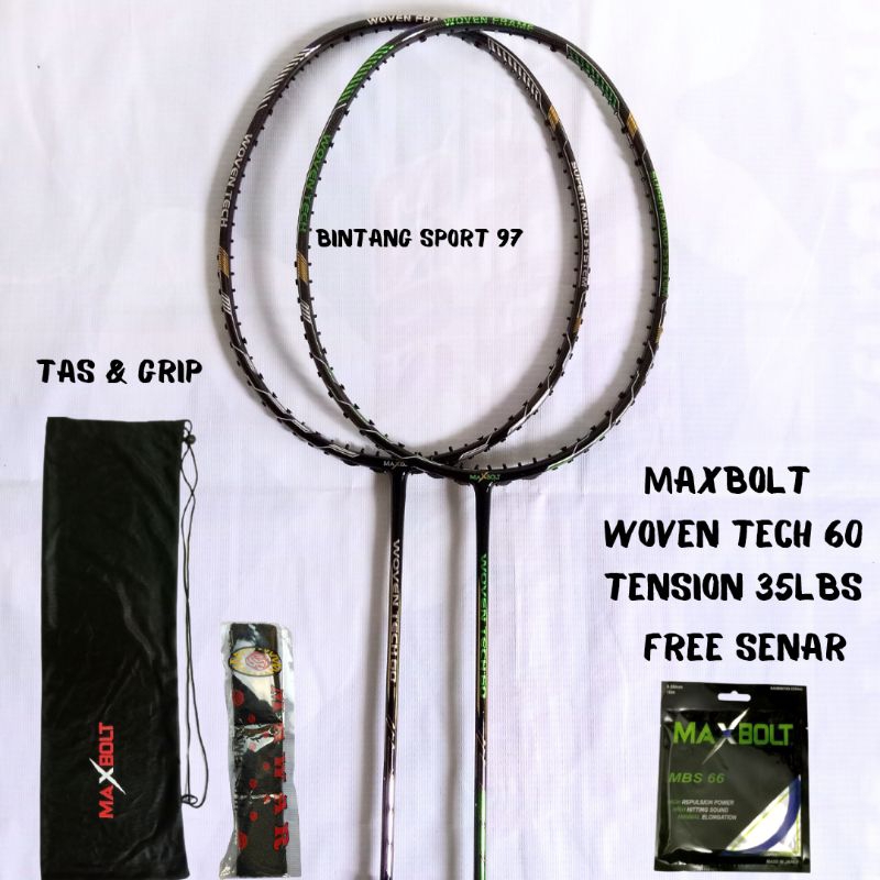 raket badminton maxbolt original raket maxbolt woven tech 60