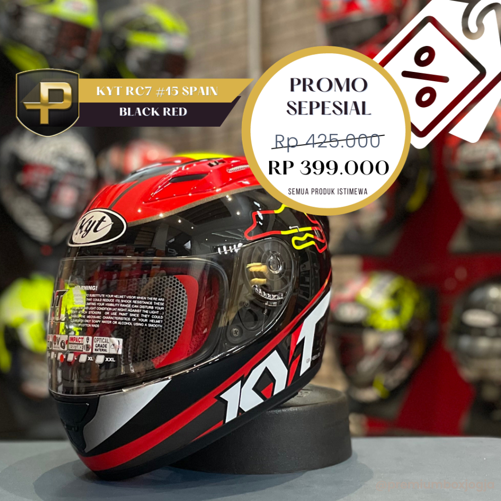 KYT RC7 Motif Seri 15 Black Red / Helm Full Face Merah Hitam Helm Kyt RC7 Motif #15 /KYT RC SEVEN #1