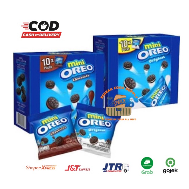 

[PRODUK LZBUD36] ( BERKAH ) MINI OREO Biskuit Sandwich 21gr x 10 pcs BOX Original Coklat Strawberry All Varian Rasa Snack Cemilan Anak 706ud