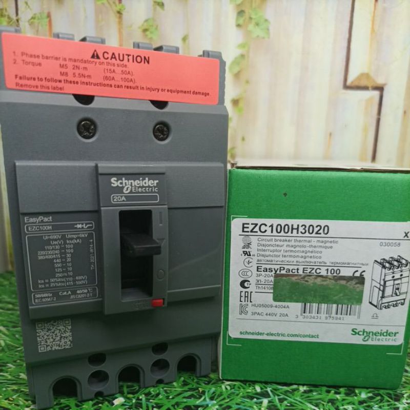 MCCB EZC / Breaker EasyPact Schneider EZC100H 3P 20A ezc100h3020