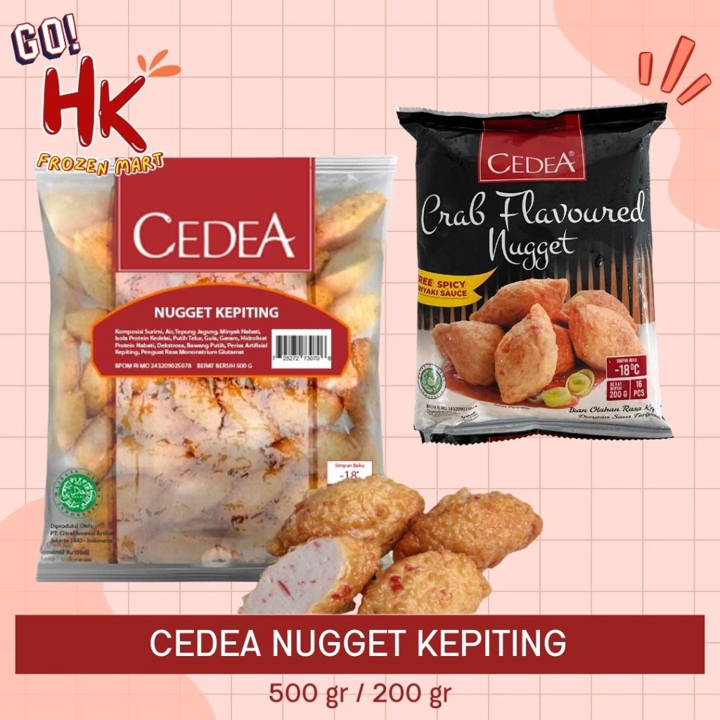 

Cedea Nugget Kepiting 200gr 500gr | crab flavoured nugget olahan ikan kepiting suki HK Frozen Mart