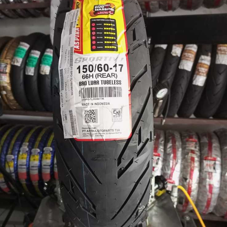 Ban luar  ASPIRA PREMIO ukuran 150/60-17 Tubeless