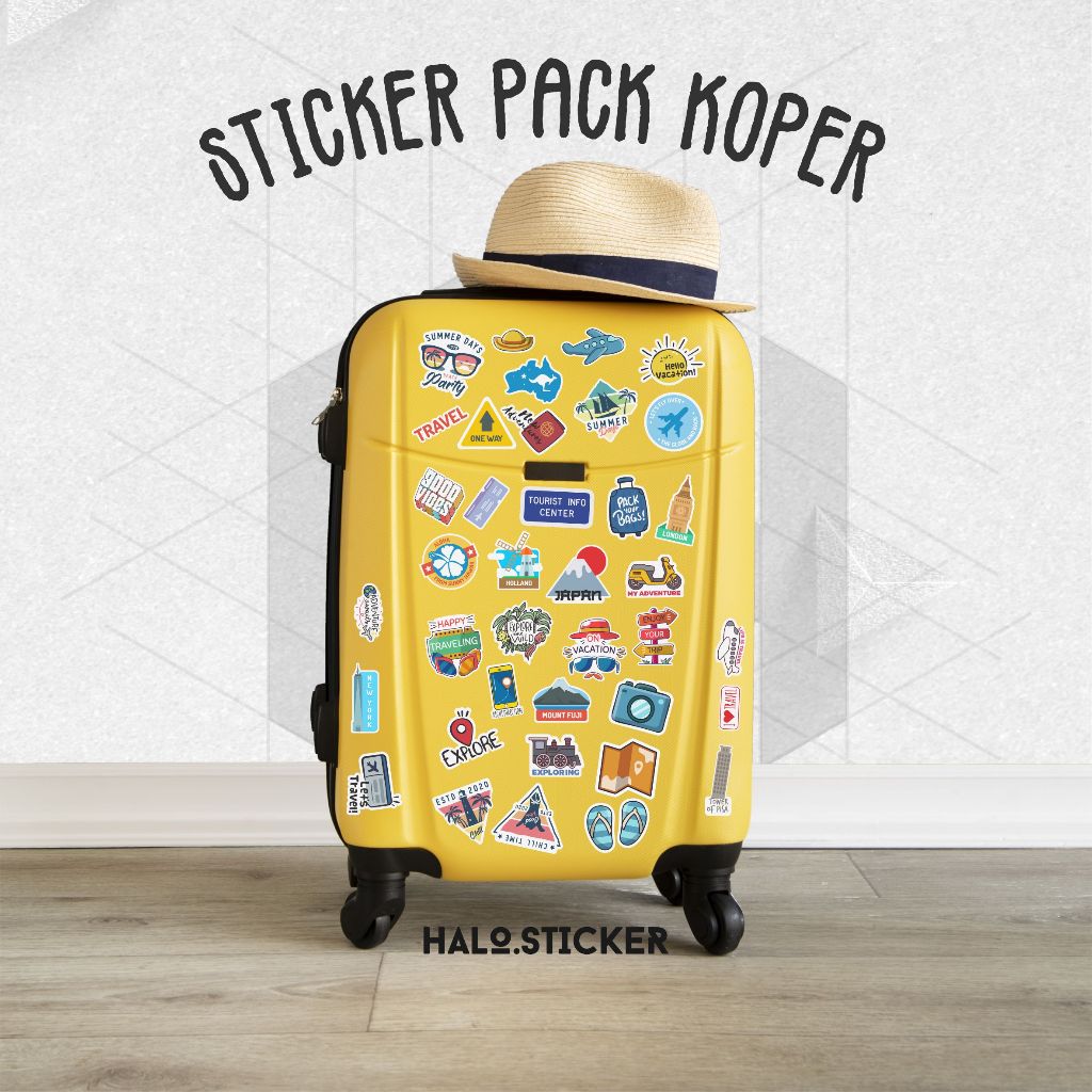 

HALO STICKER - Sticker Pack Koper | Sticker Travelling | Sticker Koper Estetik | Sticker Koper Travelling