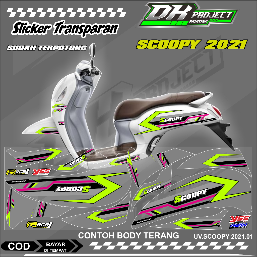 SCOOPY FI NEW STIKER UV MOTOR KEREN LIS VARIASI SCOOPY 2021 UV.01