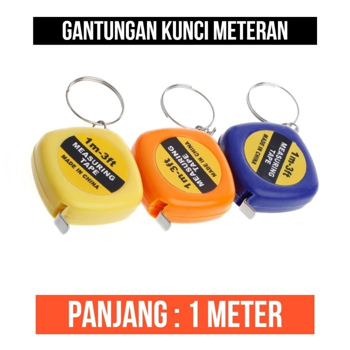PP Gantungan Kunci Meteran Biasa Gulung Minimalis Multi Fungsi Mainan Retsleting Tas