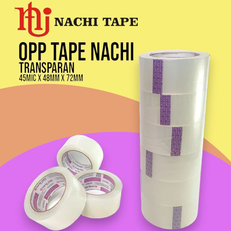 

☑️Lakban 100 yard Nachi Tape ☑️ Lakban Bening ☑️ Lakban Coklat Nachi☑️