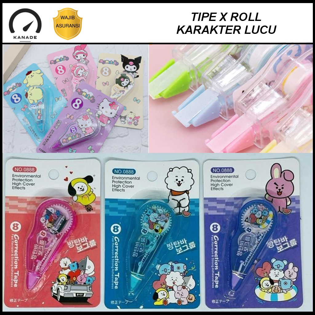 

Tipe X Roll Karakter Lucu tip-ex Kertas Fancy Karakter Correction Tape