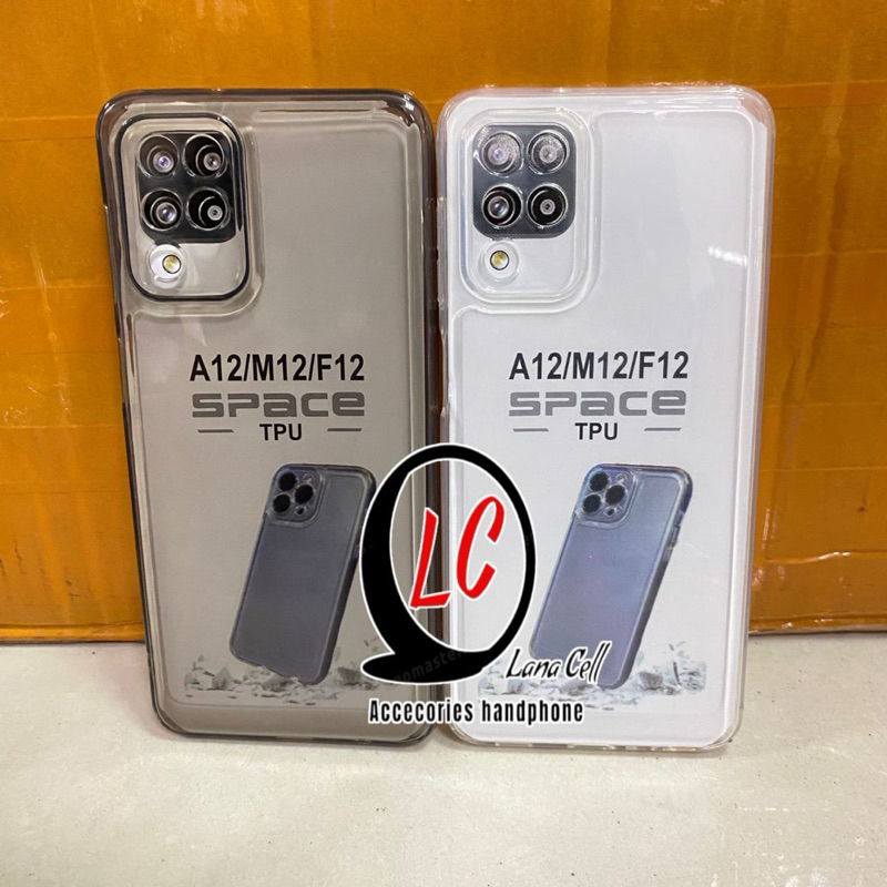 Soft Case Samsung A12 / Samsung M12 Selicon Case Clear Bening Transparan + Camera Protection Full Cover Bahan Karet