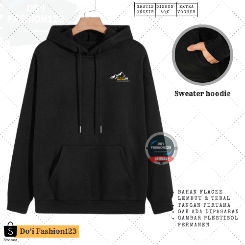 HOODIE BADIN OUTDOOR EQUIPMENT PREMIUM / Sweater LEMBUT MUSIM DINGIN POLOS PRIA HIGH QUALITY gambar 