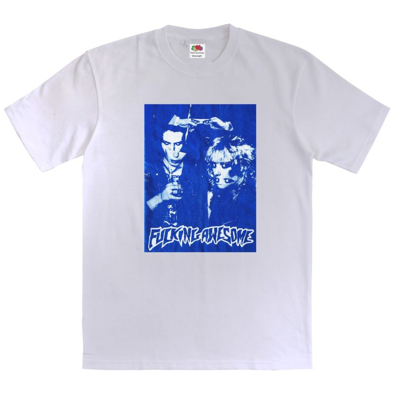 THSIRT FUCKING AWESOME SIDE & NANCY THSIRT WHITE / KAOS BAND UNISEX