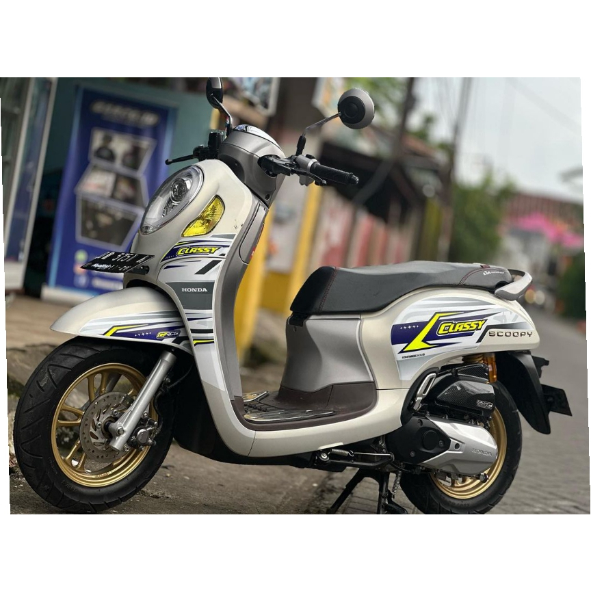 Stiker SCOOPY 2021 Striping Transparan - Sticker Motor Honda SCOOPY Variasi Transparan Hologram