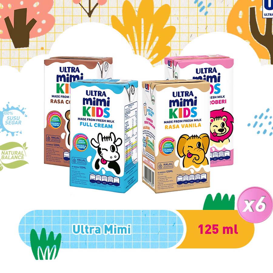 

XVHK1785 Ready Stok Ultra Mimi Susu UHT 125ml [Paket isi 6pcs] - Pilihan Varian Rasa