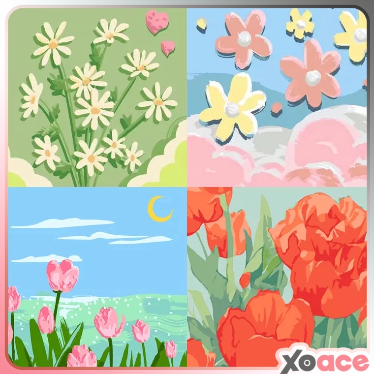 

[ZVT] Canvas Paint By Number Painting By Numbers Kit Digital Oil Painting DIY Lukisan 20 x 20 Seri Flower Terupdate /̵