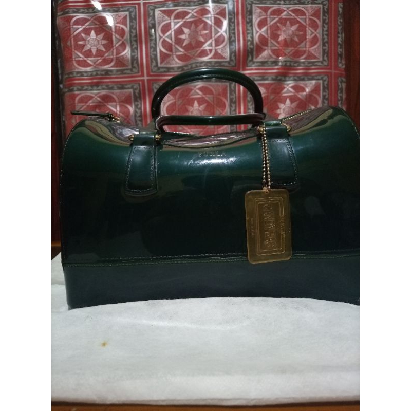 second bag jelly Furla warna hijau Botol