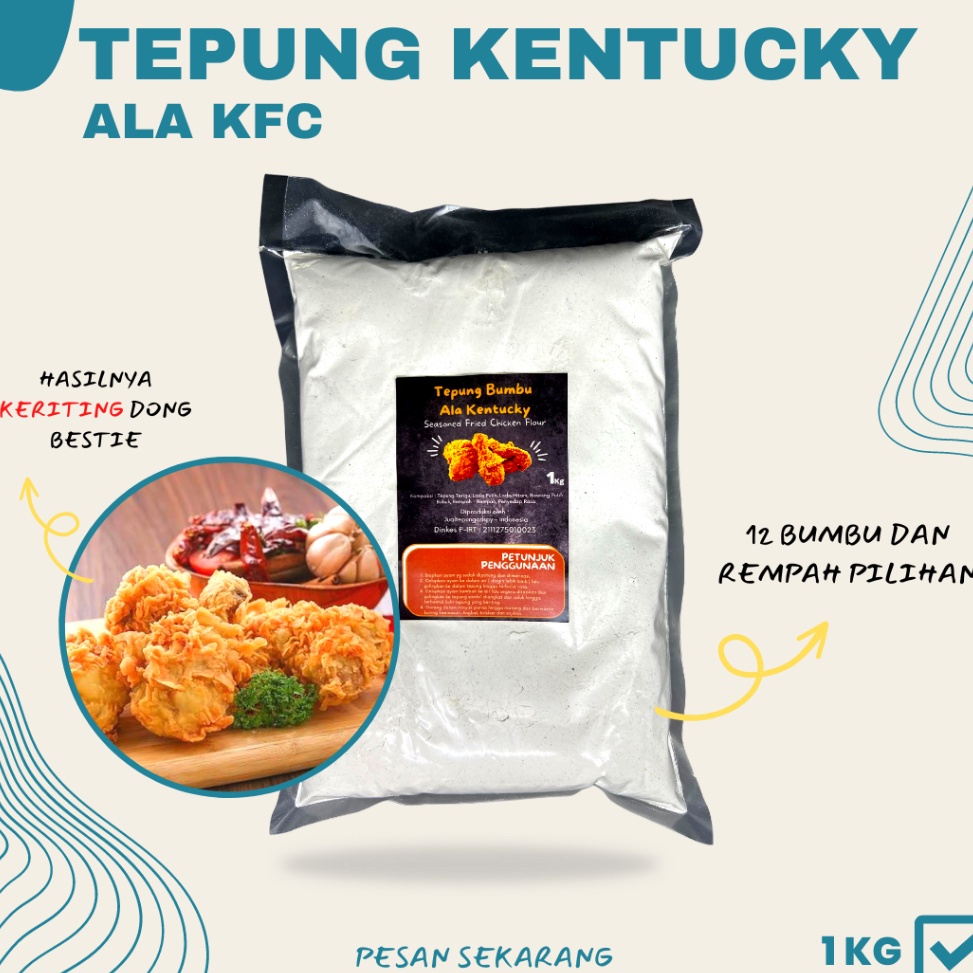 

[♢A58@] TEPUNG KENTUCKY AYAM KRISPI / CRISPY KEMASAN 1KG [40]