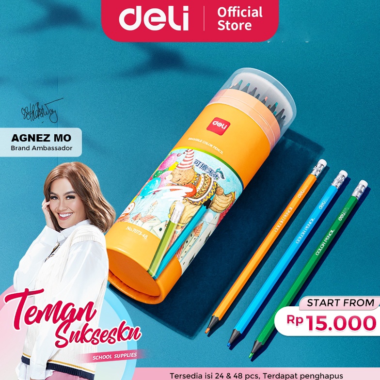 

Readystock Deli Erasable Colored Pencil / Pensil Warna dapat di hapus Warna Terang 7073 9443