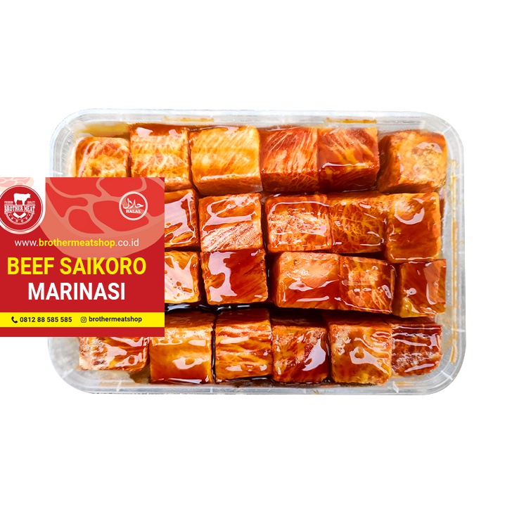 

ZLWP9610 ORIGINAL% Beef Saikoro Marinasi 500gr, Saikoro Meltique dengan Saus Marinasi Halal
