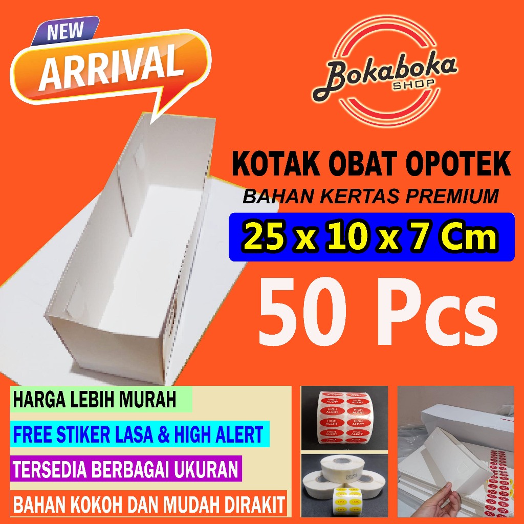 

isi 50 Kotak kertas ukuran 25 x 10 x 7