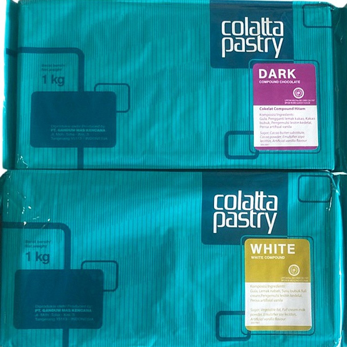 

[ΩC75>] COLATTA PASTRY 1 Kg - DARK & WHITE CHOCOLATE COMPOUND - COKLAT BLOK 1Kg Bring it back