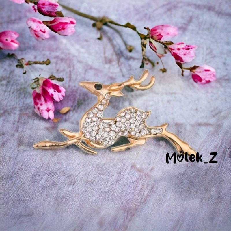 Bros Brooch model Rusa Sparkling Kebaya Baju Pesta Mewah