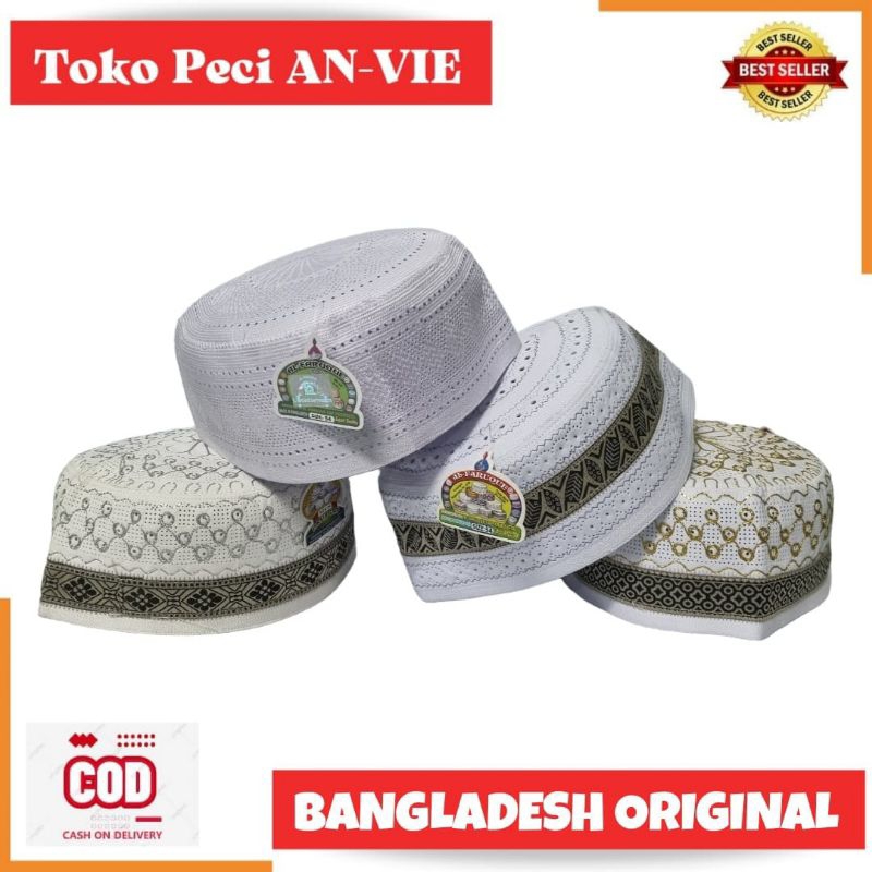 PECI BANGLADESH ORIGINAL Murah , Peci Kopiah BANGLADESH AL FARUQ ORIGINAL Murah , Kopiah Haji Bangla