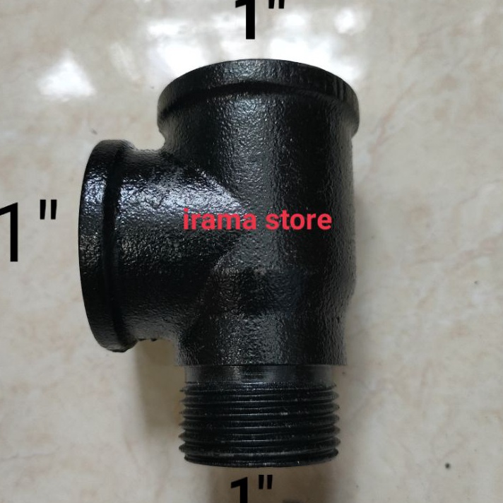 TERMURAH TEE / T JET PUMP 3 WAYS 1" BESI TEBAL / Tee 3 way Besi Tabung Pompa Air