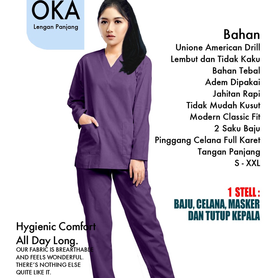 Oka Lengan Panjang Baju Ok Trust Wear baju perawat