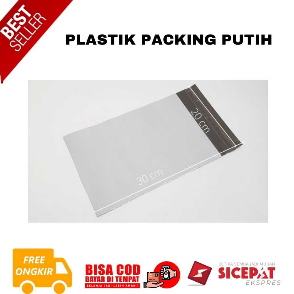 

[SJB] BAYAR DI TEMPAT 20x30 POLYMAILER PUTIH Plastik Packing ukuran 20 x 30 cm isi 100V[SHO]