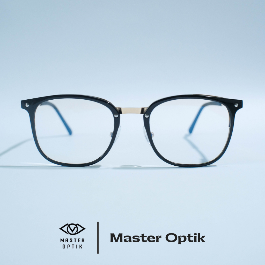 frame kacamata pria wanita 6011 hitam - blueray photocromic