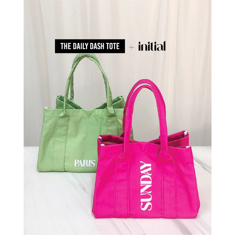 Tote Bag Bahan Premium Canvas The Daily Dash Tote dan Pouch Polos Tebal Kaku Bisa Dicuci Tas Kanvas 