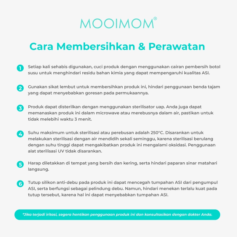 MOOIMOM Premium Silicone Breast Pump Package - Penampung ASI Silikon Premium