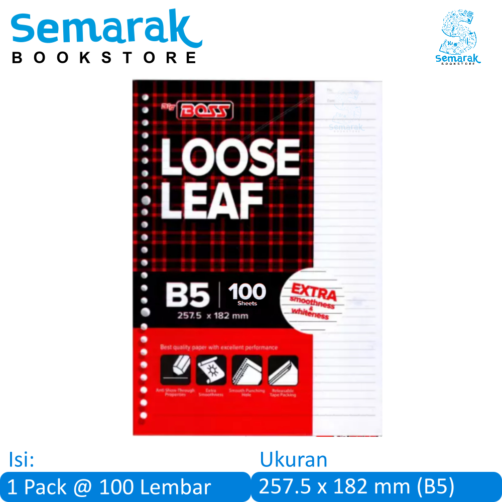 

Big Boss Loose leaf Kertas Binder B5 [1 Pack / 100 Lembar]