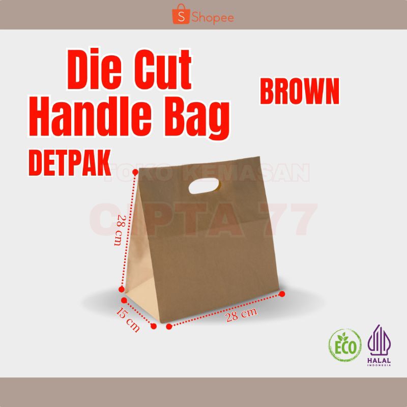 

Kantong McD / Die Cut Handle Bag (Food Grade) Detpak Isi 50pcs