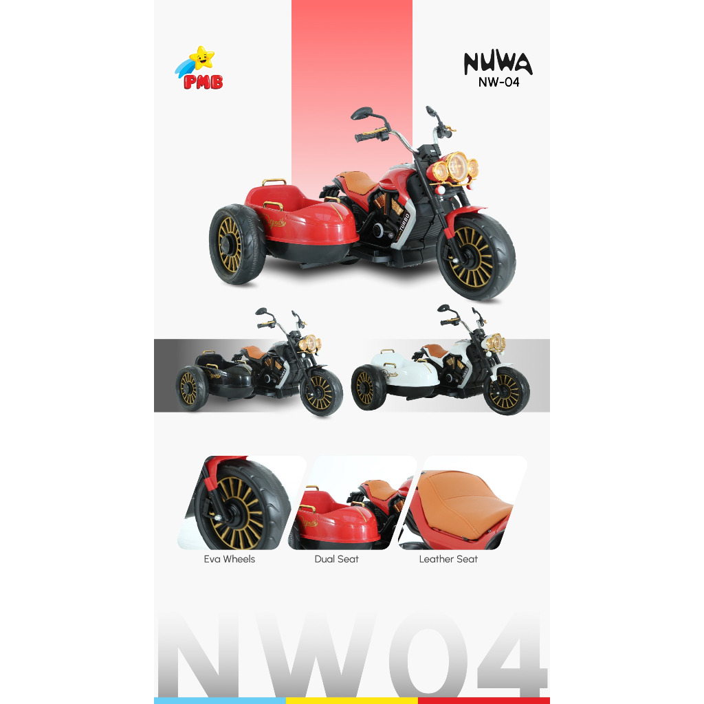 Motoran Aki Anak HARLEY PMB NUWA NW04 Terbaru Motor Aki Anak anak