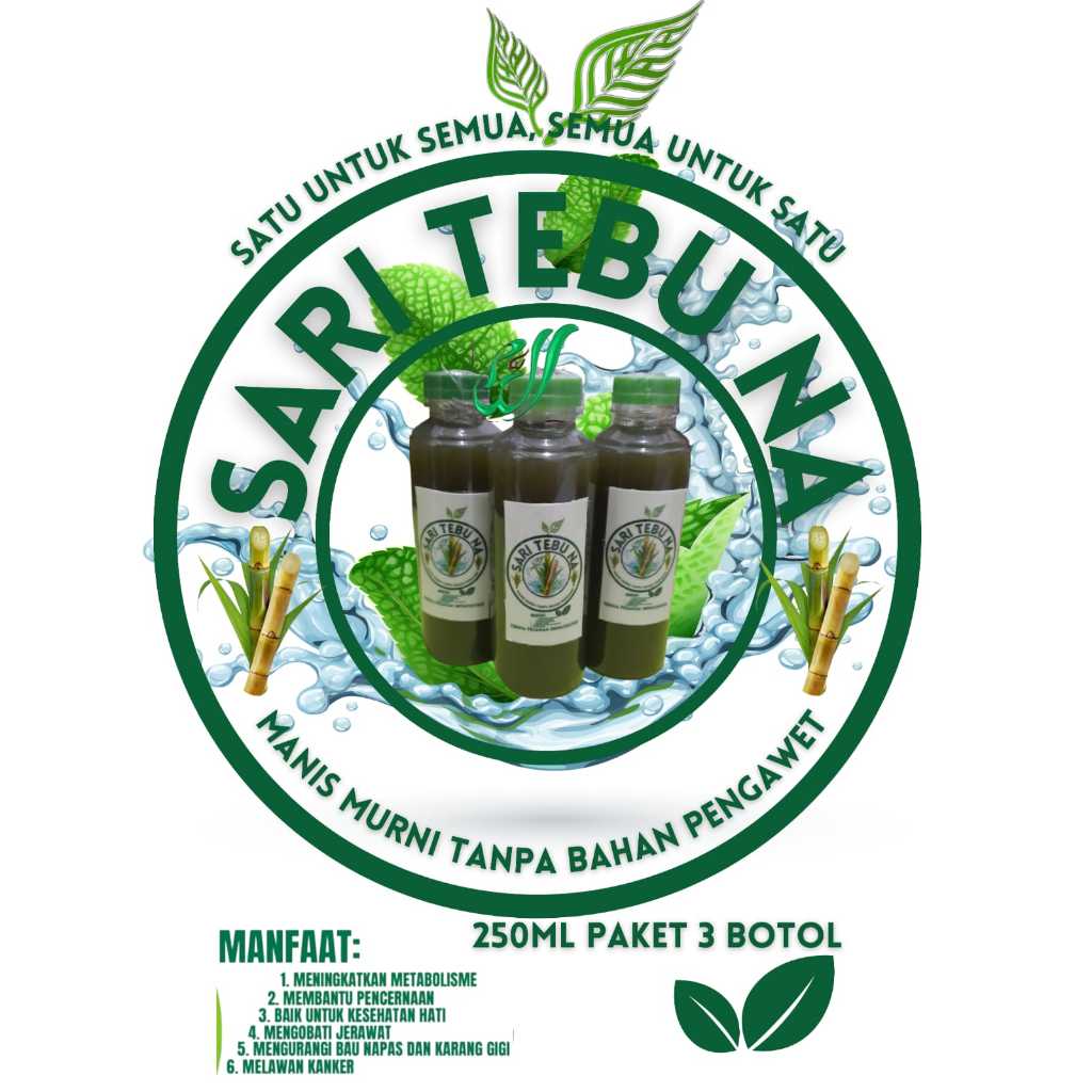 

Minuman Sari Tebu Manis Tanpa Bahan Pengawet Berkualitas dan Menjaga Kesehatan paket 3 botol 250ml