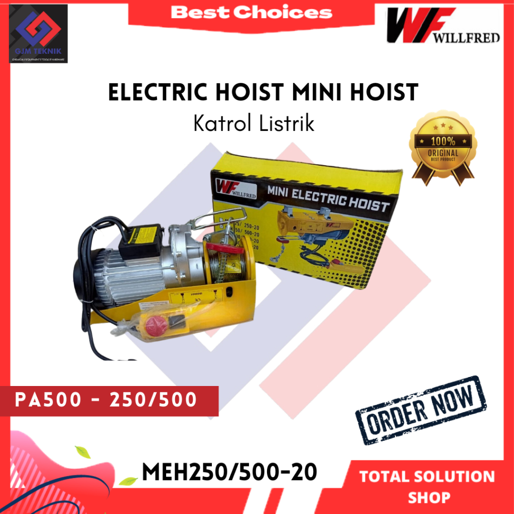 ELECTRIC HOIST MINI HOIST KATROL LISTRIK PA500 250-500KG - WILLFRED