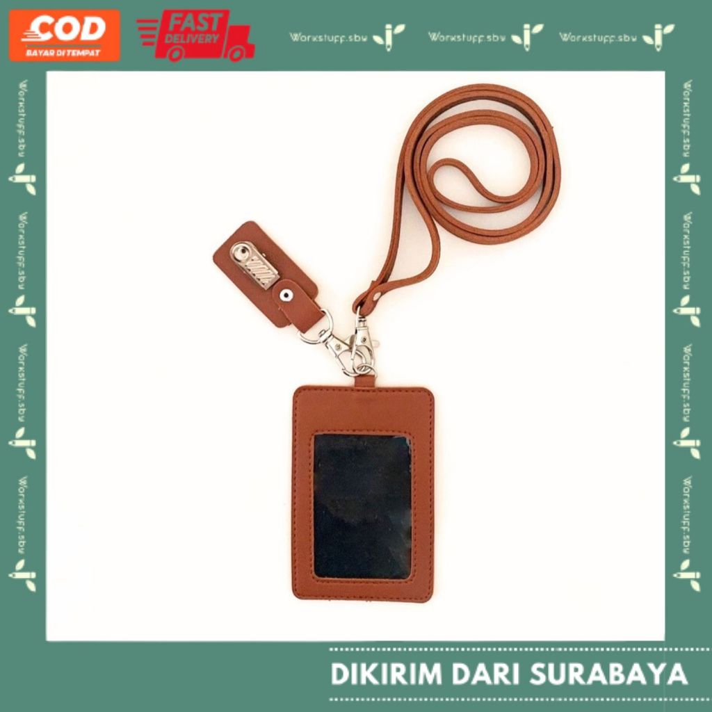 

Tali ID Card Penjepit Name Coklat Tua Tag Custom Logo Perusahaan Satuan