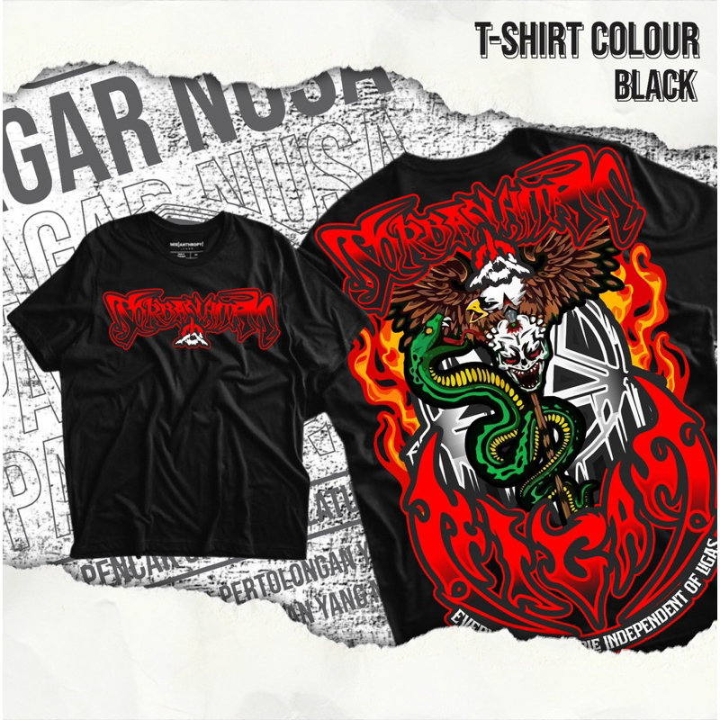 Kaos Pagar Nusa Sorban Hitam Kaos Ligas Segoro Kidul Kaos Distro Sablon DTF By Dhasing Fashion AB4