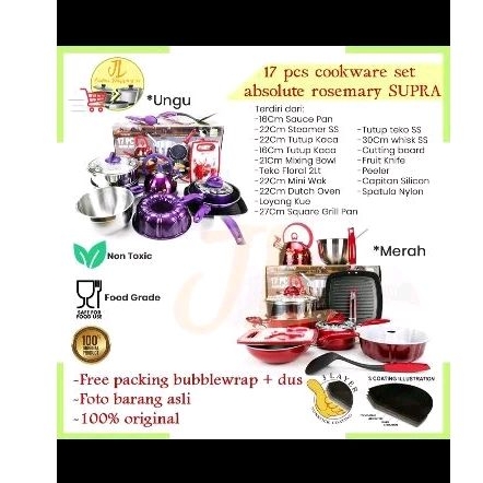 Supra 17pcs cookware set