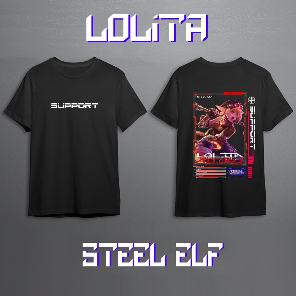 Kaos Pria Mobile Legend Hero LOLITA SUPPORT Skin Keren//Kaos Mobile Legend//Kaos ML//Kaos Skin